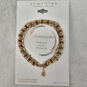 Unwritten Compassion Empower Love Romance 14k Gold Plated Beaded Bracelet